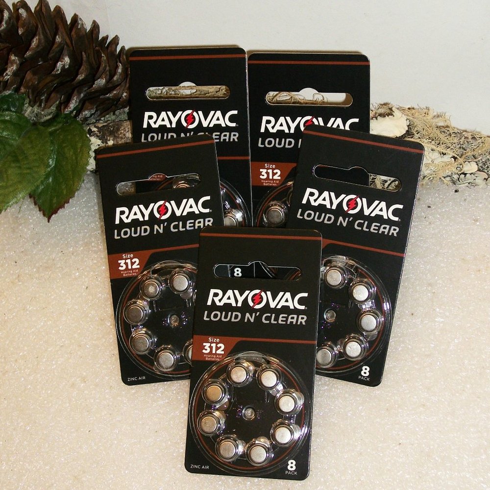 RAYOVAC Loud N' Clear #312 Hearing Aid Batteries 5 Packs 40 Total 1/25